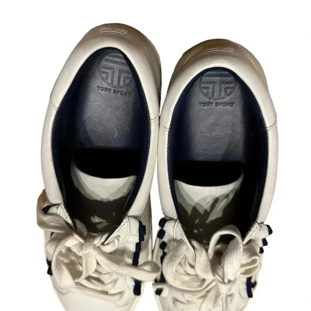 Tory Burch WHITE WITH NAVY BLUE TRIM Sport Sneakers Size 11M